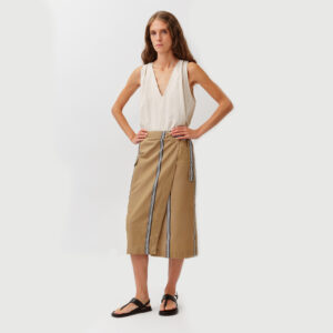 Wrap skirt striped camel - DIEGA
