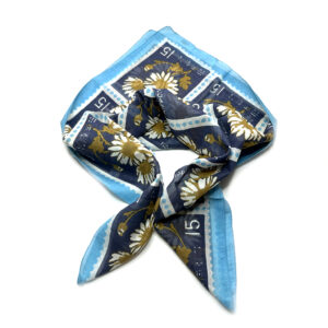 Cotton scarf flower print blue - ÉPICE