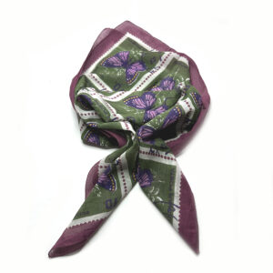 Cotton scarf butterfly print green-purple - ÉPICE