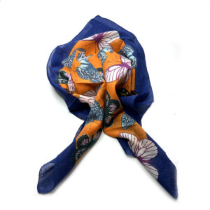 Cotton scarf butterfly print orange-blue - ÉPICE