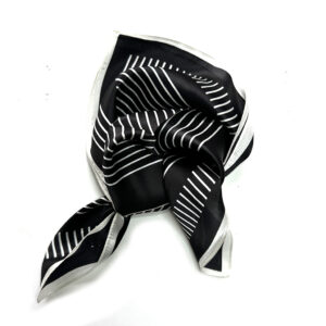 Silk Scarf small black and white print 1 - IRMAS HUS