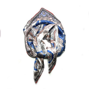Silk scarf large 90x90 blue print - IRMAS HUS