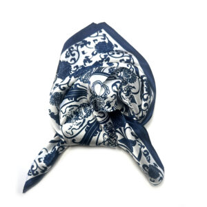 Silk Scarf small blue print - IRMAS HUS