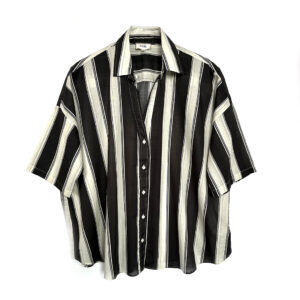 Shirt oversize stripe black and ecru - DIEGA