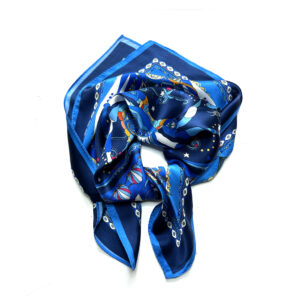 Silk Scarf small blue crab print - IRMAS HUS
