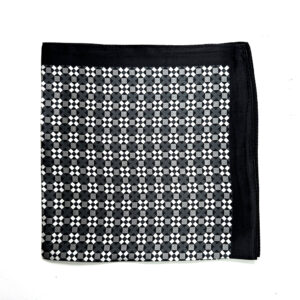 Silk Scarf small black geometrical pattern - IRMAS HUS