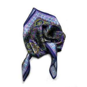 Silk Scarf small kaleidoscope print purple - IRMAS HUS