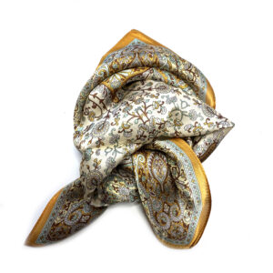 Silk Scarf small sand paisley pattern - IRMAS HUS