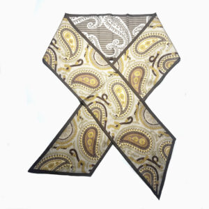 Wool/silk scarf rectangular beige print - IRMAS HUS