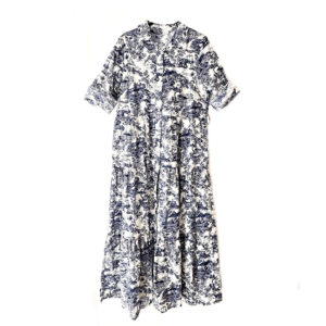 Shirt dress Toile De Jouy print blue - IRMAS HUS