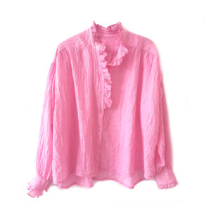 Crinkle frill shirt fuchsia - IRMAS HUS