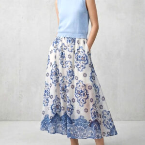 Skirt blue print - MAX & ENJOY